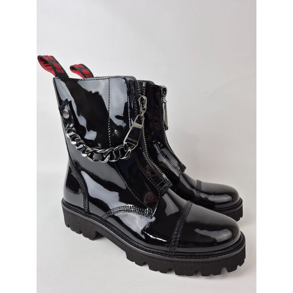 Zadig & Voltaire Women's Black Joe Cecilia Patent Leather Ankle Boots Size 40 - Picture 1 of 7